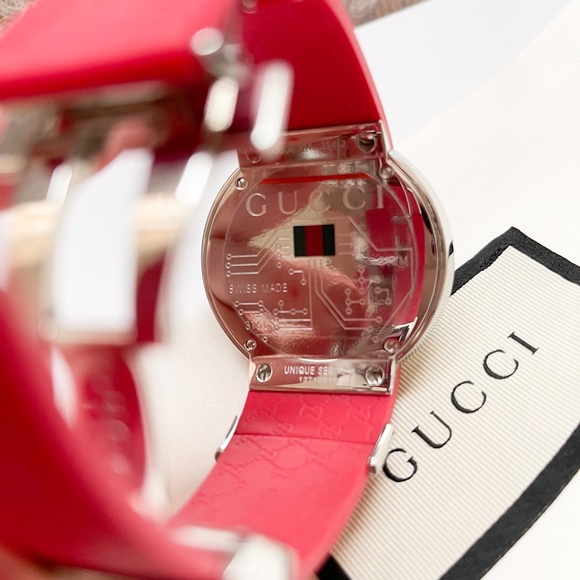 Gucci Grammy Ltd Edition Rubber Red GG PVD Watch - Picture 7 of 13